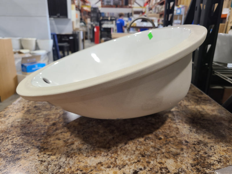 Oval Ceramic Drop-In Bathroom Sink Basin