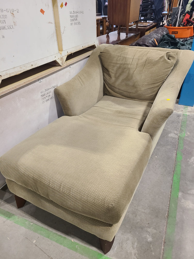 Upholstered Beige Chaise Lounge Chair