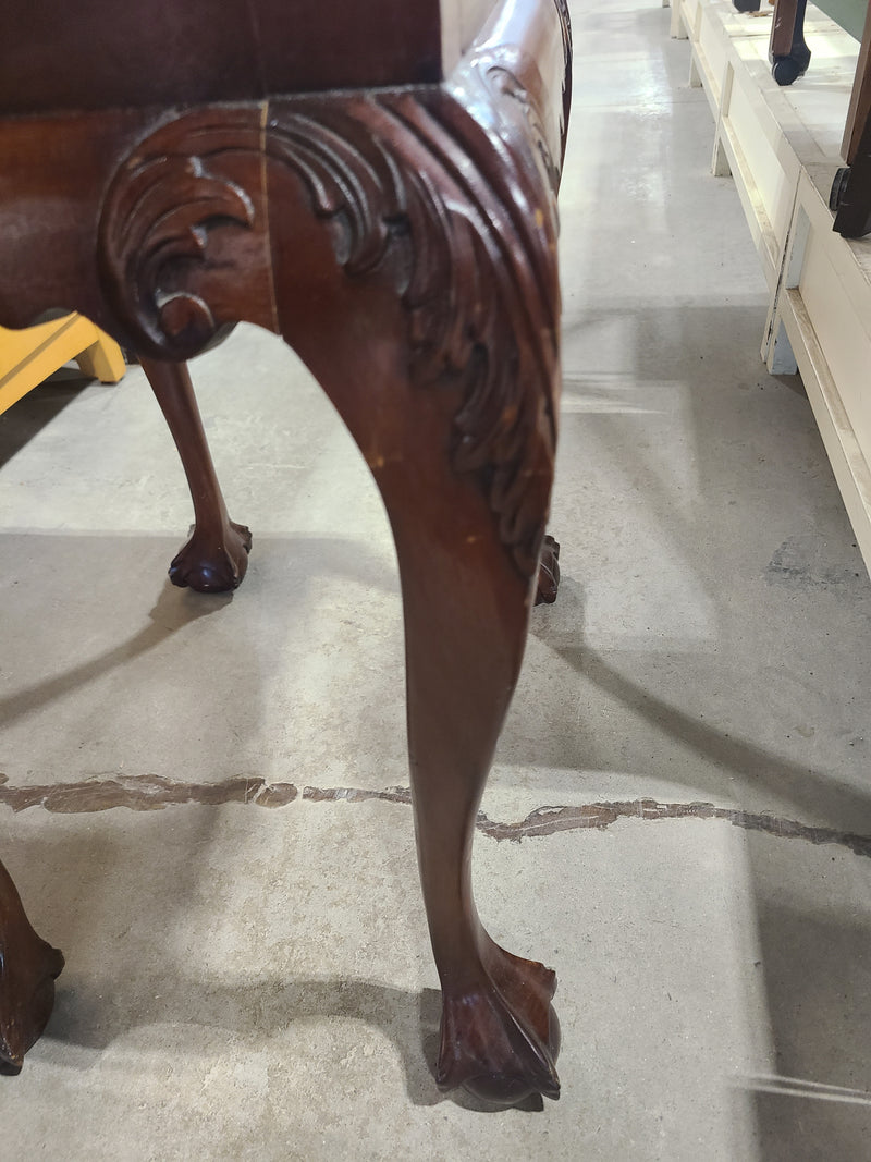 Chippendale-Style Tray-Top Accent Table with Ball-and-Claw Feet