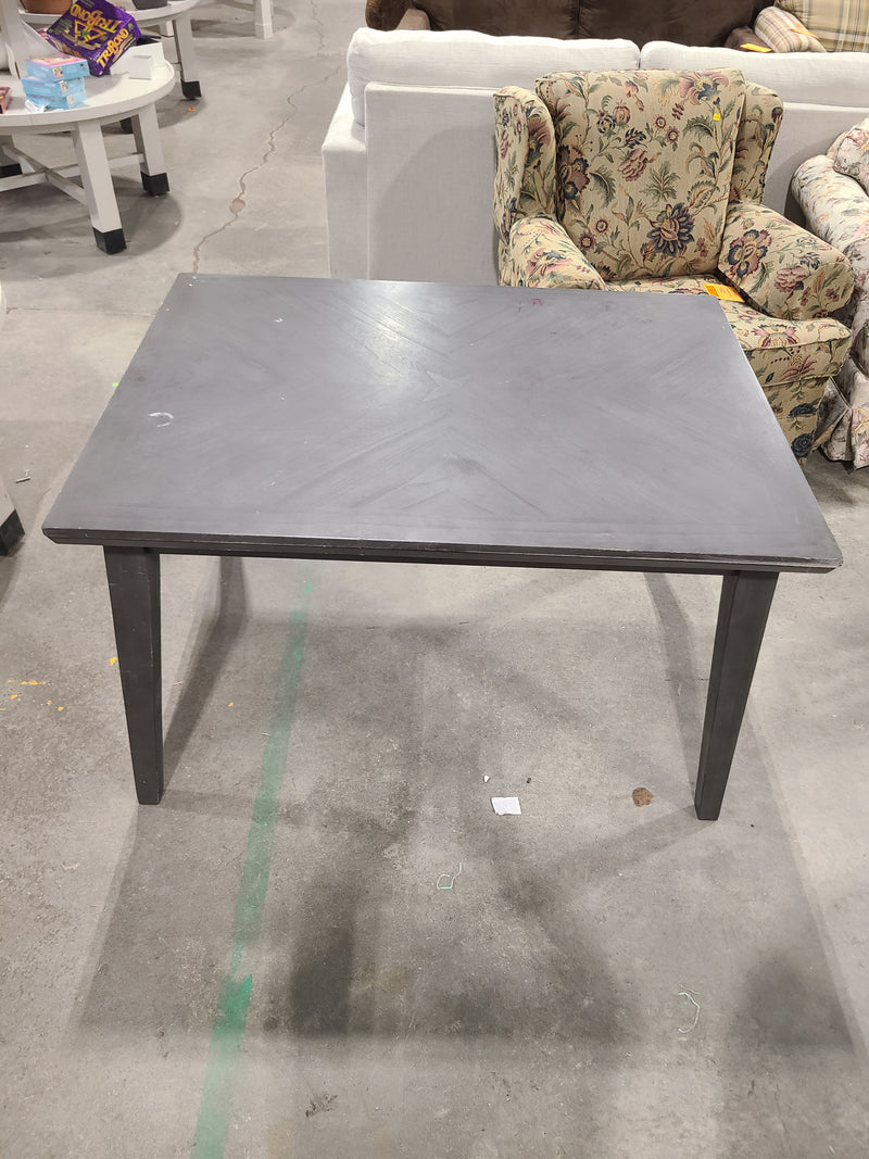 Modern Charcoal Grey Chevron Wood Dining Table