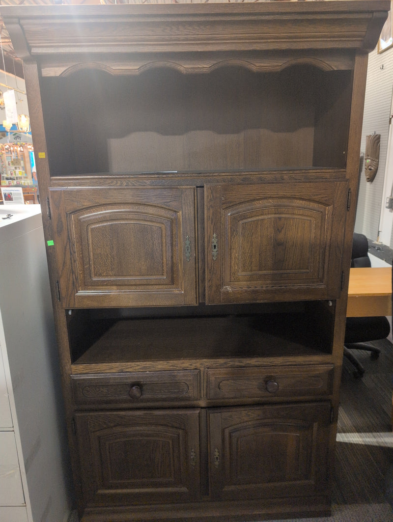 Dark Wood Buffet with Mirrored Shelf
