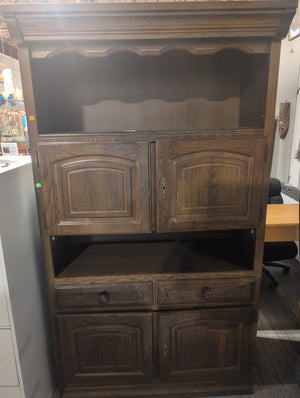 Dark Wood Buffet with Mirrored Shelf