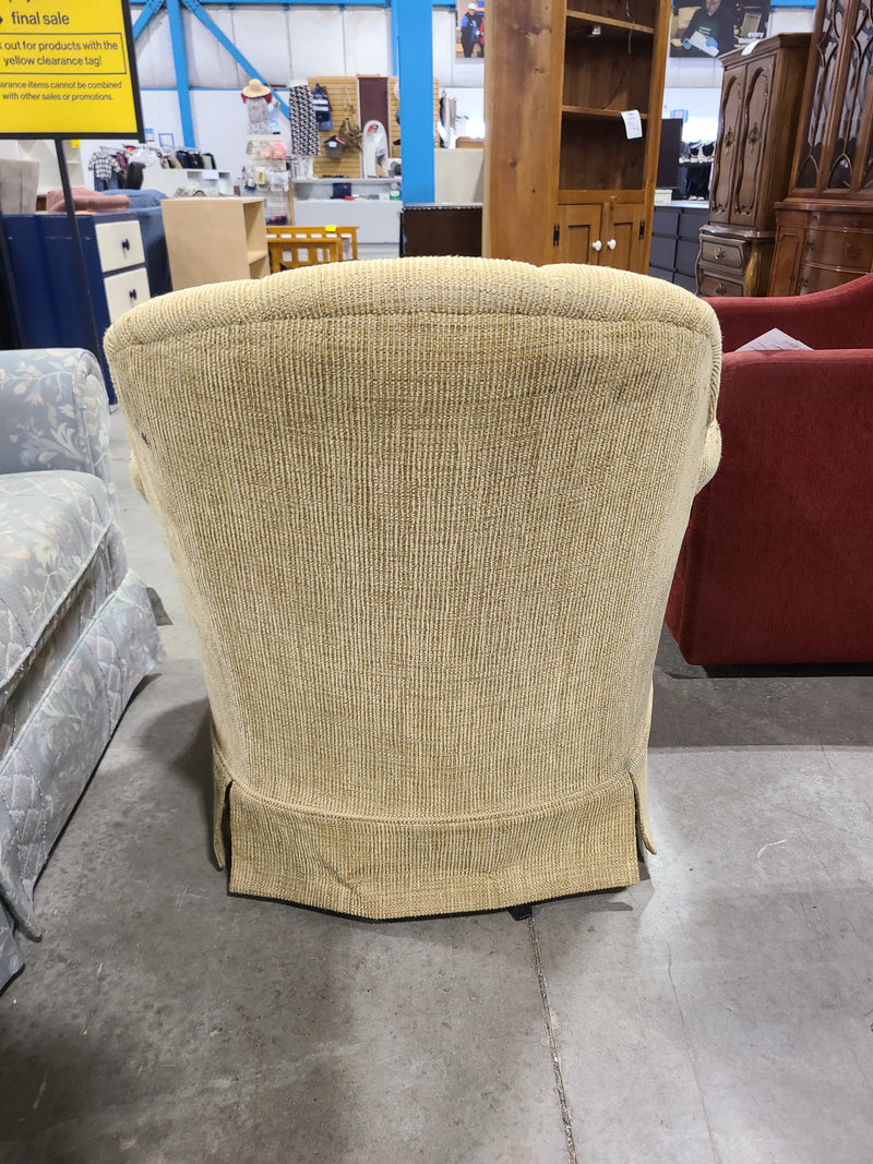 Vintage Channel-Tufted Channel-Back Accent Chair