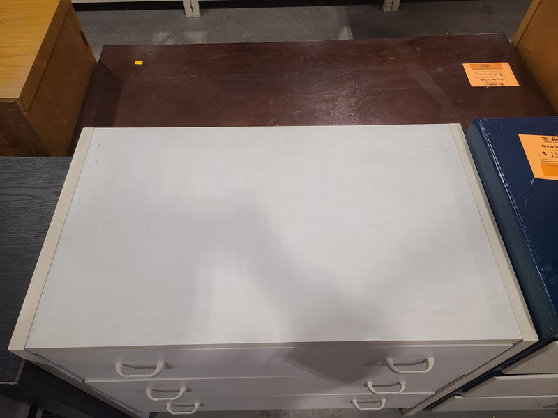 Minimalist White 3-Drawer Lowboy Chest / Dresser