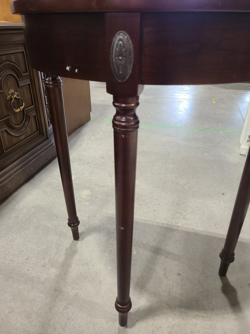 Traditional Dark Mahogany Half-Moon Demilune Console Table