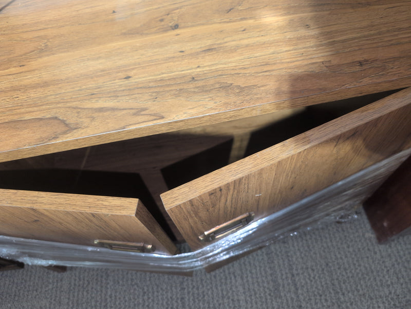 Wooden Media Console with Cabinets
