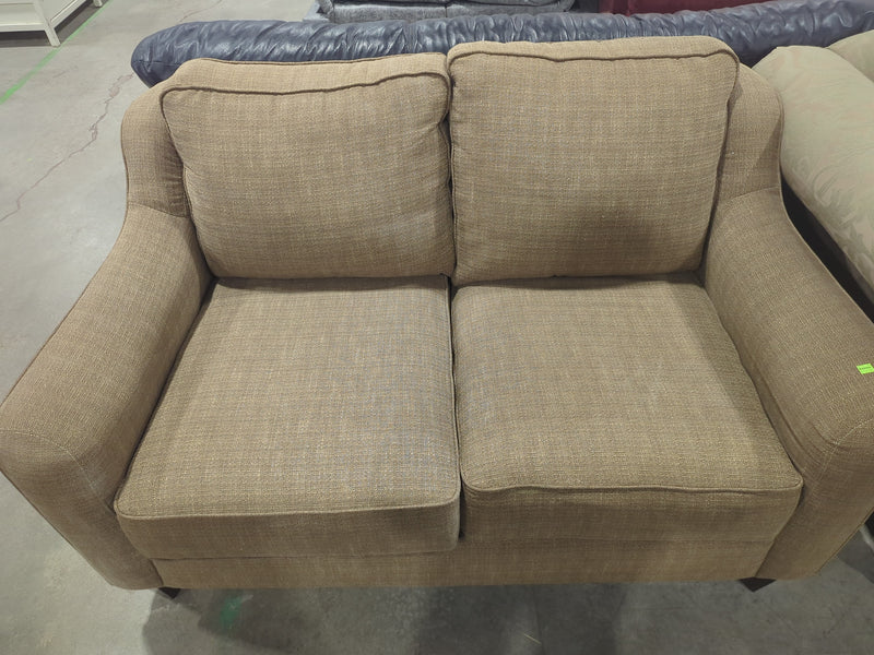 Brown Woven Fabric Modern-Style Loveseat