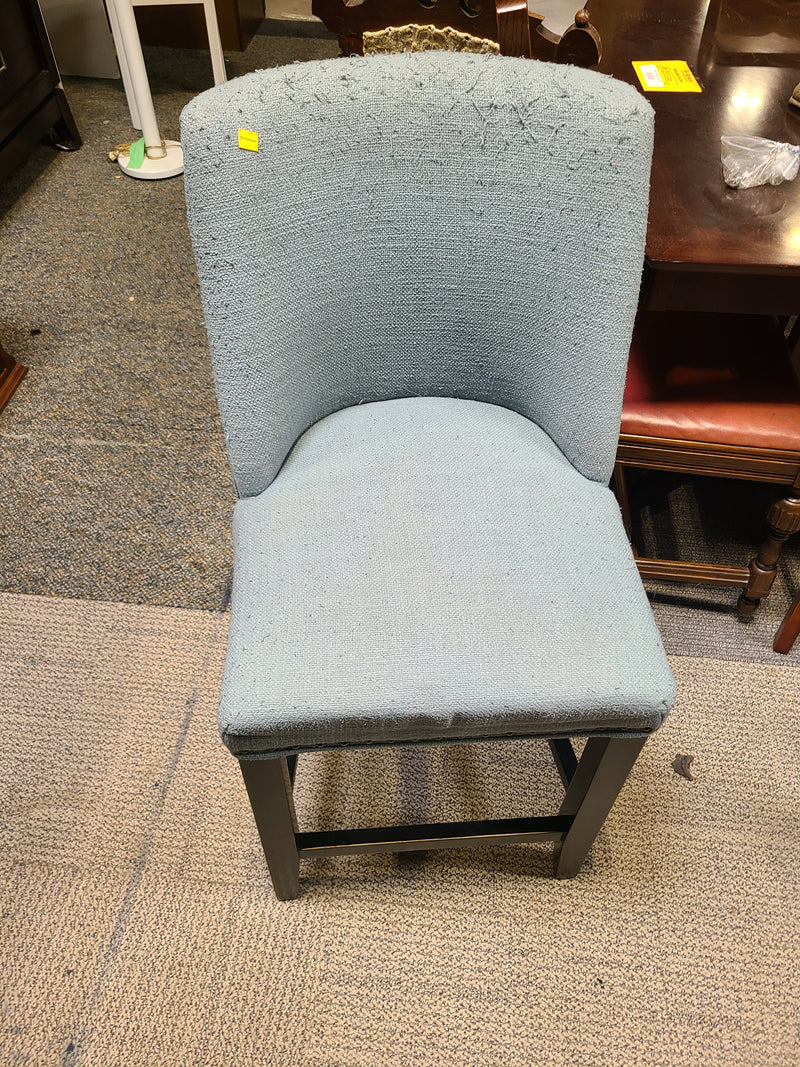 Upholstered Light Blue Counter-Height Stool with Nailhead Trim