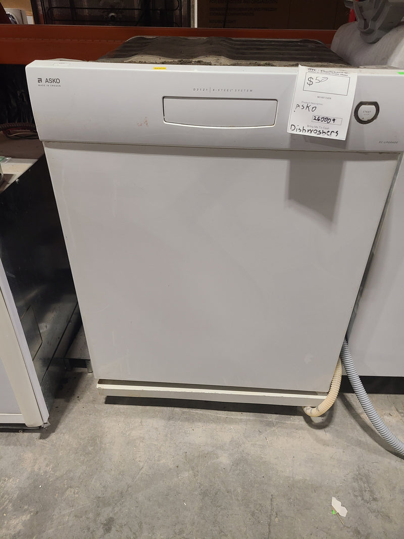 ASKO White Under-Counter Dishwasher with Stainless Steel Tub