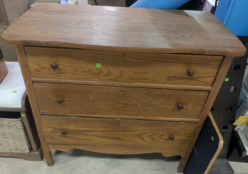 Antique 3-Drawer Farmhouse Style Wood Dresser