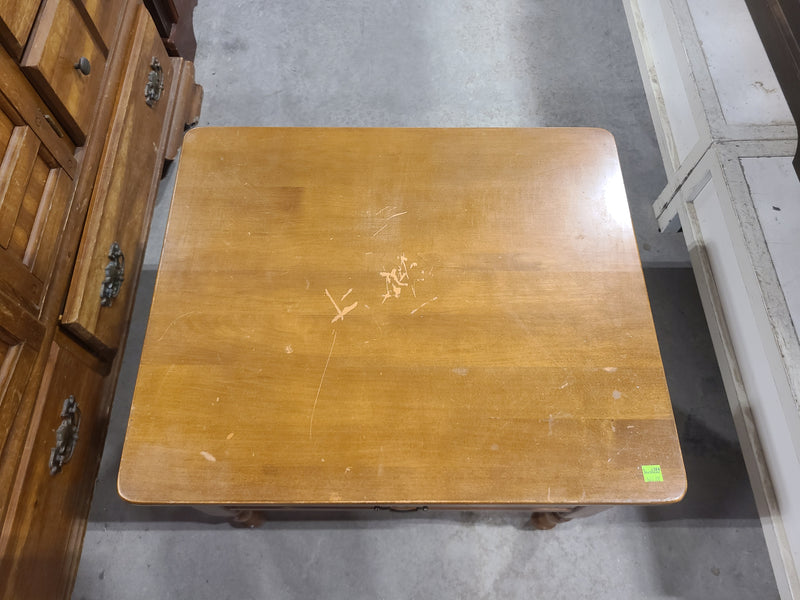 Vintage Colonial Style Solid Maple Side Table / Nightstand with Drawer
