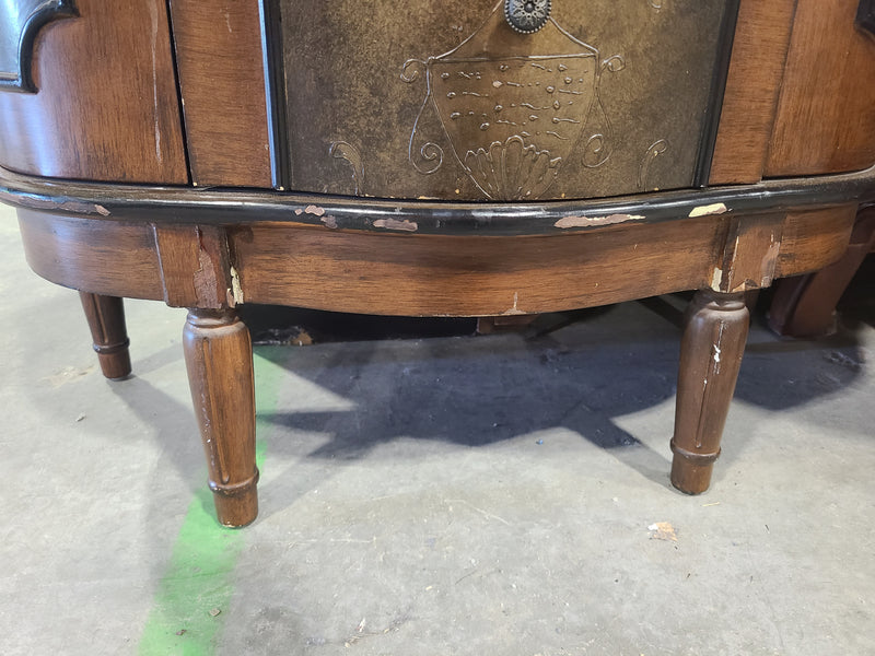 Vintage-Style Demilune Accent Cabinet