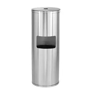 New Alpine Industries Stainless Steel Gym Wipe Dispenser with Built-In Trash Can