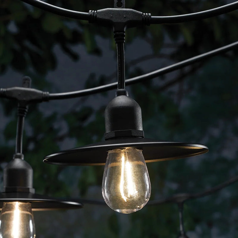 New Hampton Bay Black Metal Cone String Light Shades