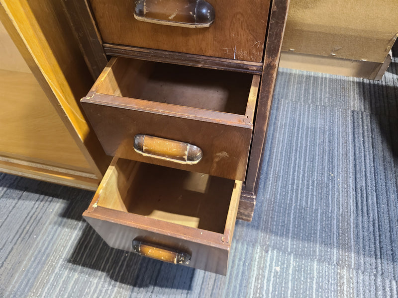 Vintage Classic Wooden Office Desk with 9 Drawers