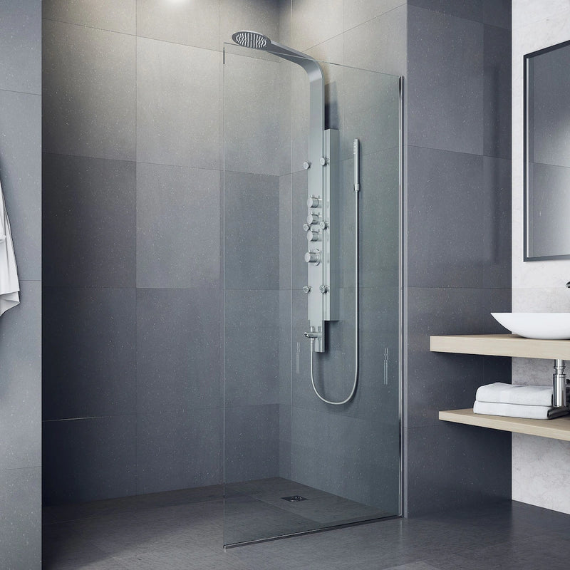 New VIGO Mateo 60" 6-Jet Thermostatic Shower Panel System in Stainless Steel