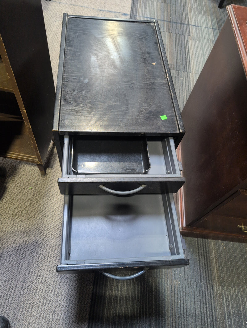 Wheeled Filing Cabinet, Black