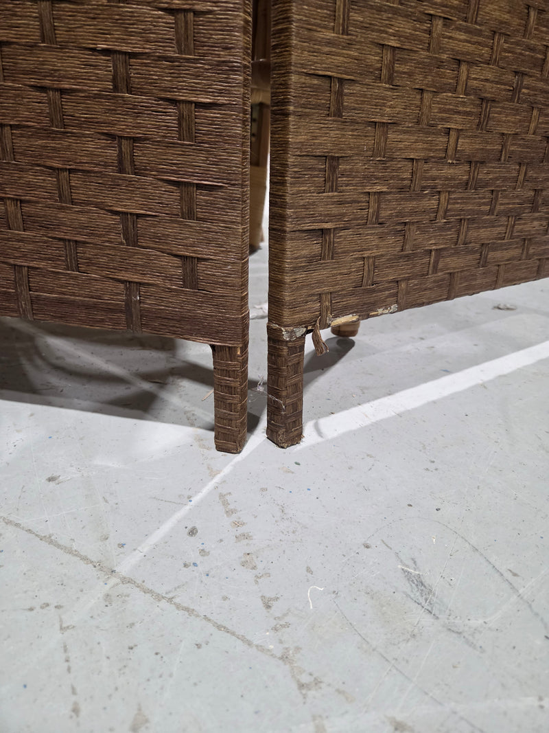 Woven Three-Panel Folding Room Divider
