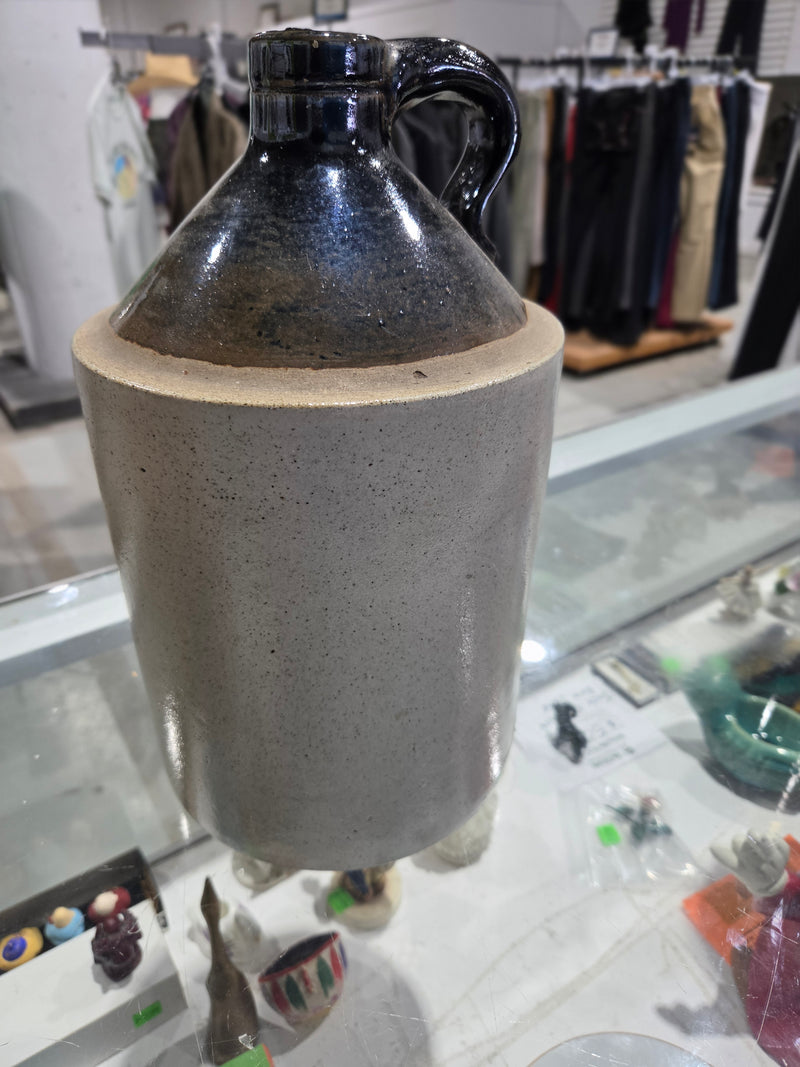 Vintage Two-Tone Stoneware Whisky Jug