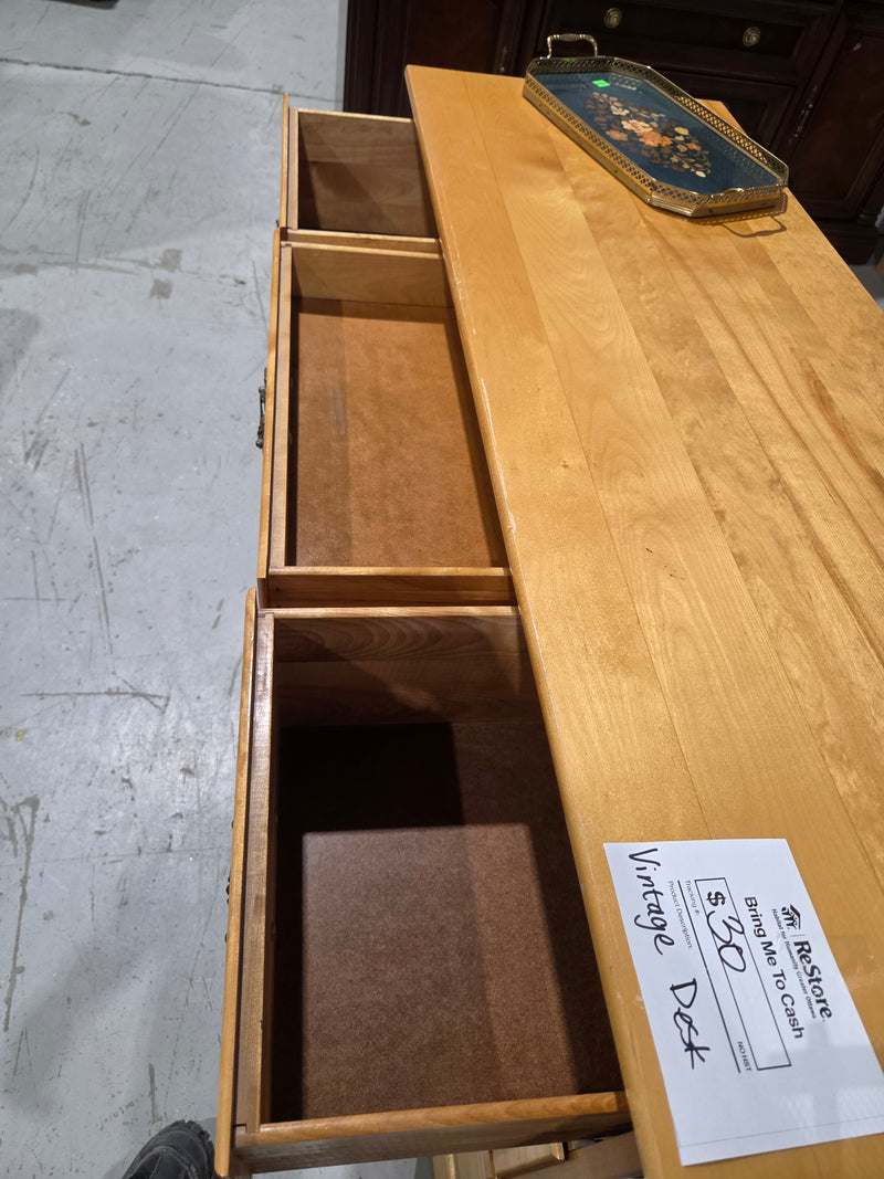 Solid Wood Double-Pedestal Desk