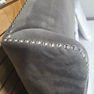 Grey Velvet King Bedframe