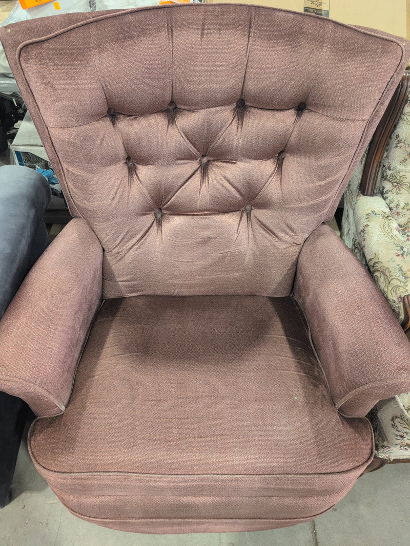 Pink/Reddish-Pink Recliner Armchair with Footrest