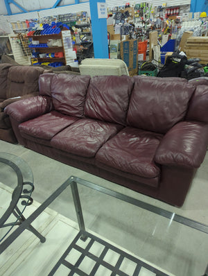 Mahogany Leather Sofa