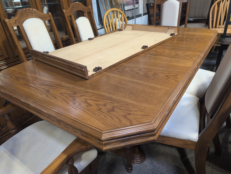 Wooden Dining Table with 6 Matching Chairs
