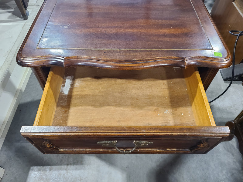 French Provincial Traditional Wood 1-Drawer Nightstand Side Table