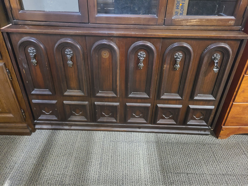 Elegant Dark Brown Traditional China Cabinet/Hutch