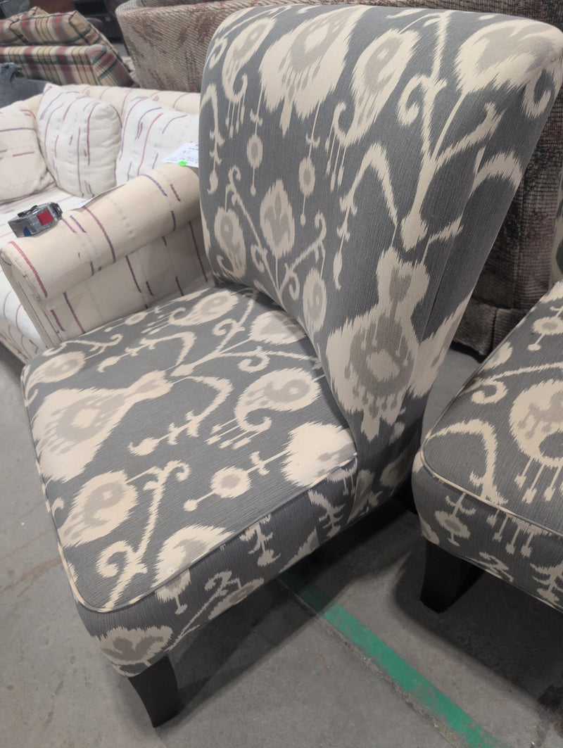 Grey and Taupe Slipper Chair