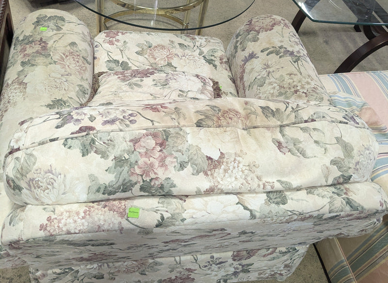 Beige Floral Armchair