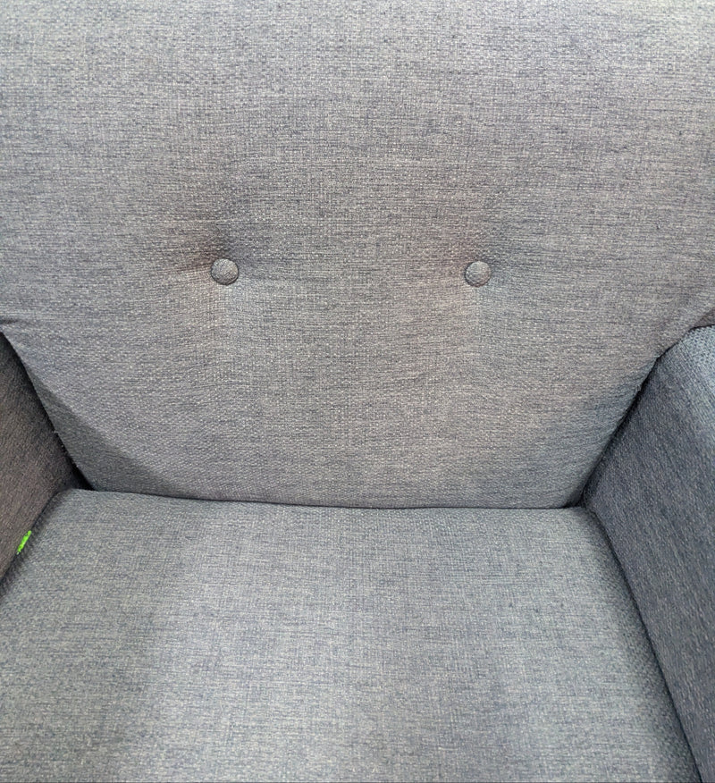 Grey Button Tufted Accent Chair