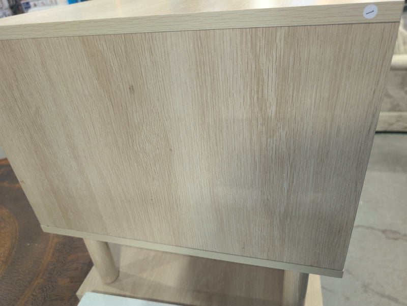 HOMCOM Bedside Table with Drawer and Open Shelf