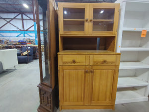 Classic Wooden Kitchen Hutch with Display Top