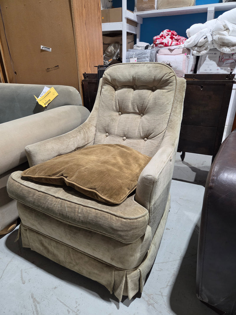 Vintage Muted Green Swivel Armchair