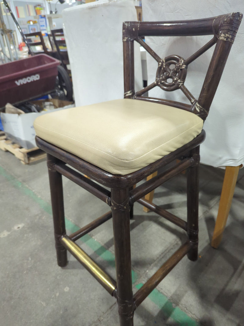 McGuire Bamboo + Raw Hide Bar Stool