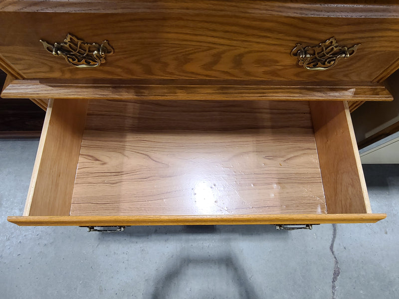 Traditional Golden Oak 5-Drawer Tallboy Chest of Drawers