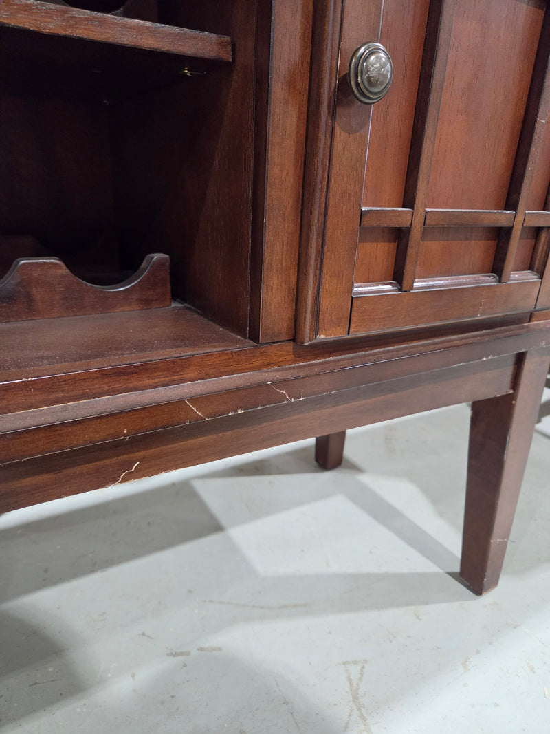 Wooden Buffet Server With a Built-in Wine Rack