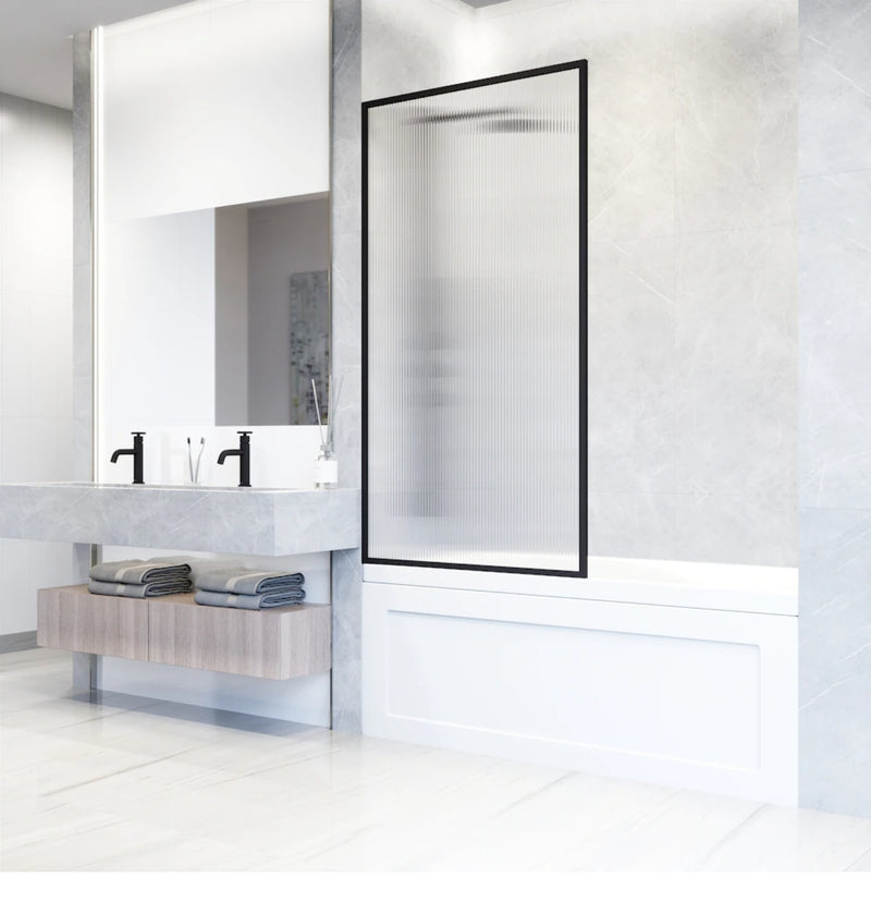 Vigo Matte Black Clear Glass Shower Screen Door