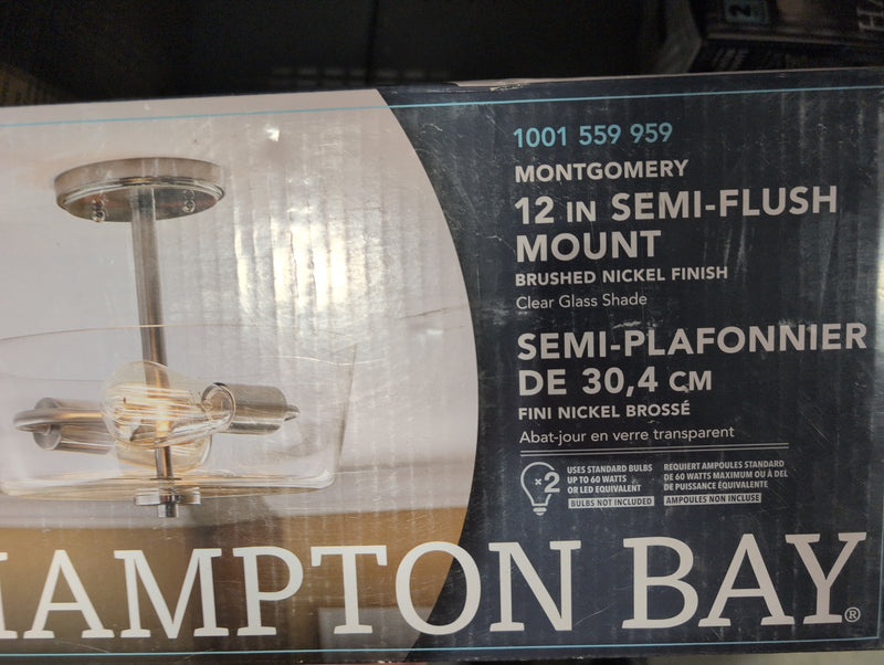Hampton Bay 12 Inch Semi Flush Mount