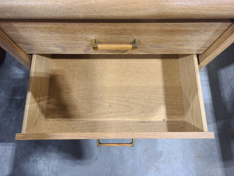 Vintage Palliser Light Oak Waterfall 2-Drawer Nightstand / End Table