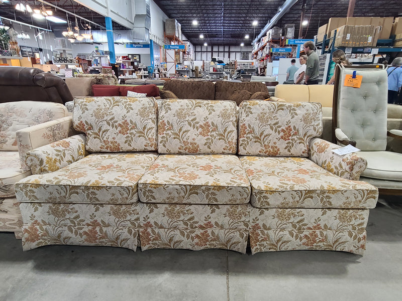 Excellent Condition Vintage Woven Floral 3-Seater Sofa