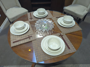 Glass Top Wooden Dining Table