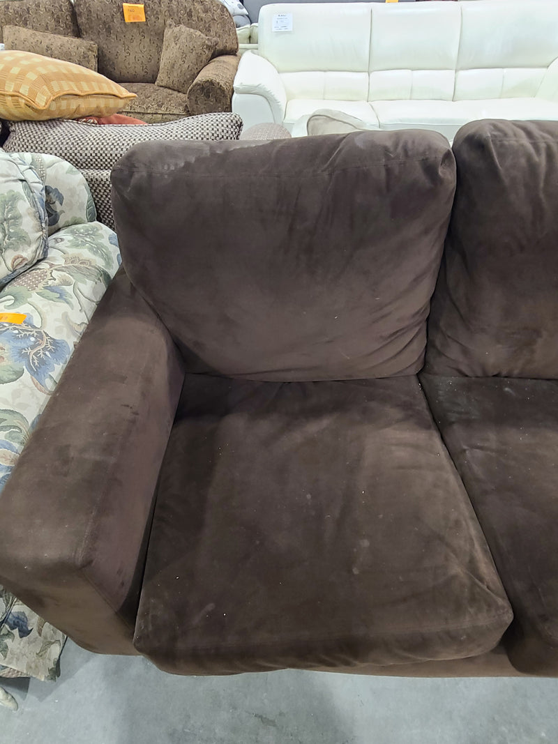 Good Condition Chocolate Brown Microfiber 3-Cushion Sofa