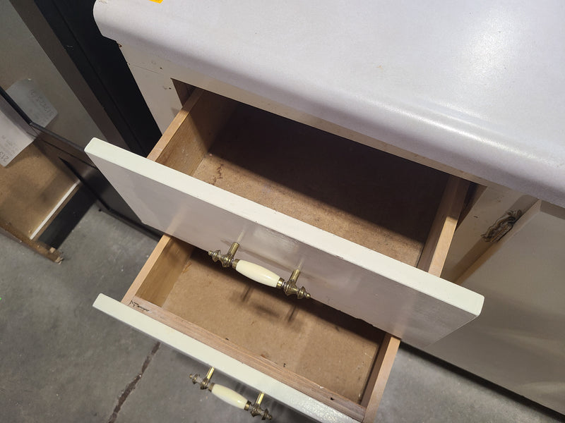Vintage-Style Cream Bathroom Vanity Combo with Sink