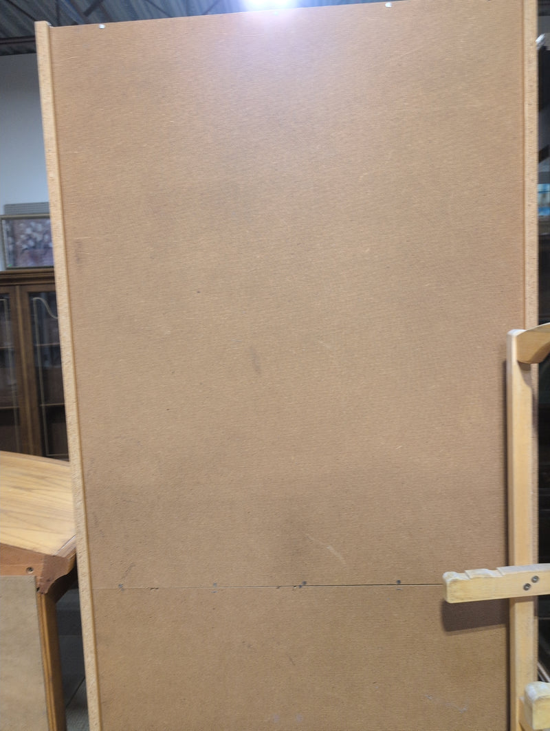 Tall 6-Tier Light Brown Bookshelf with White Backing
