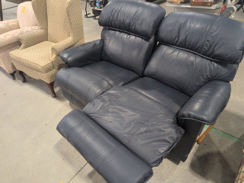 Blue Double Recliner Loveseat
