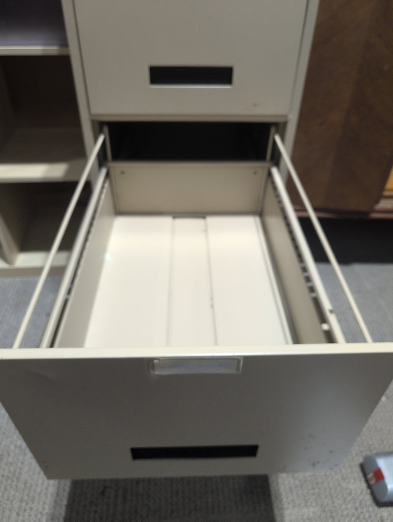 Tall 4 Drawer Beige Filing Cabinet