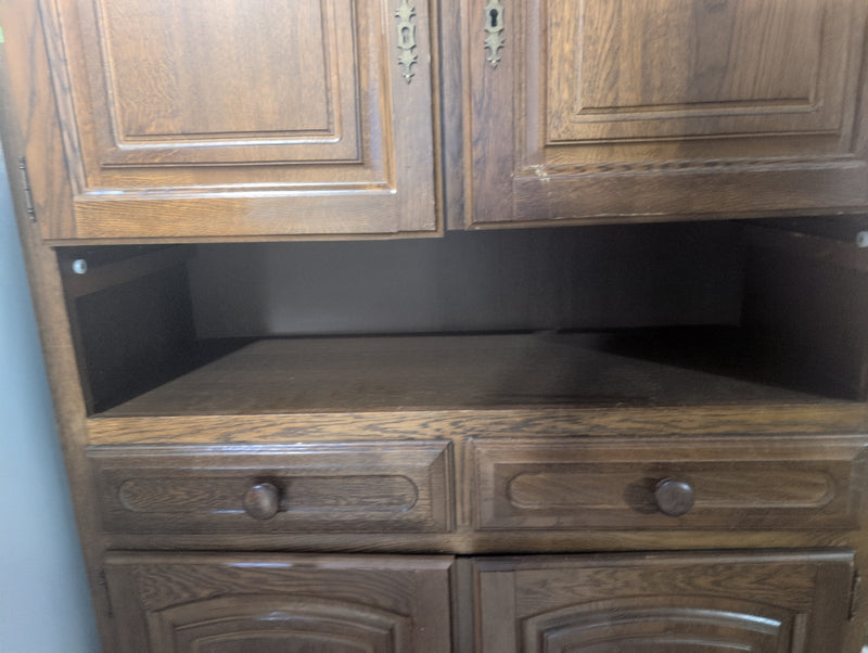 Dark Wood Buffet with Mirrored Shelf